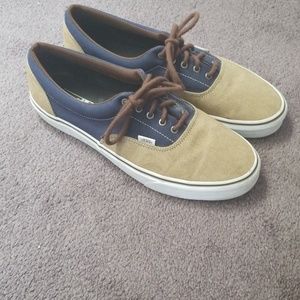 Tan and Blue Vans